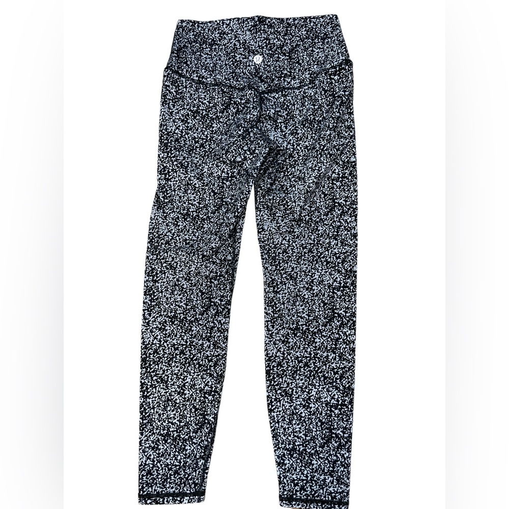 Lululemon Wunder Under High Rise Leggings Women’s Size 2 Gray &‎ Black Leggings